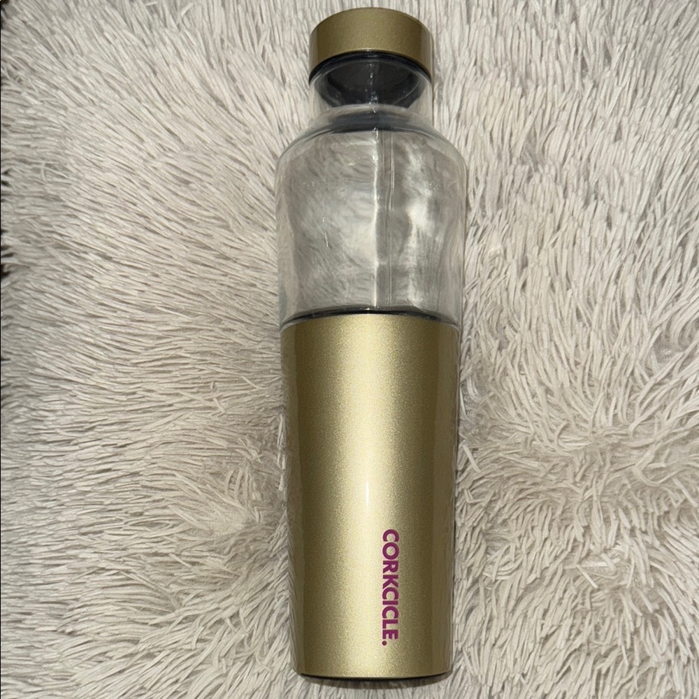 Corkcicle Gold and Clear Water Bottle